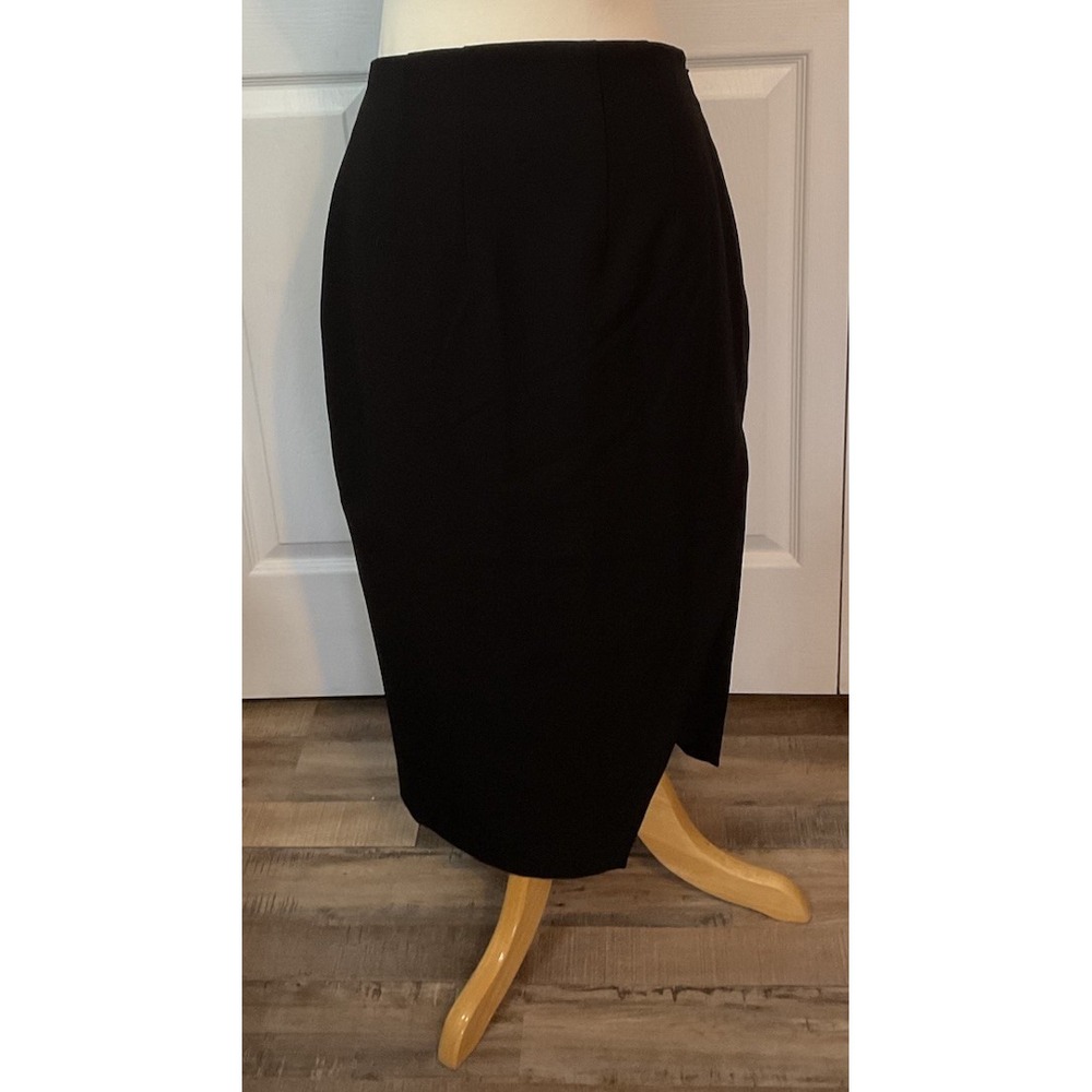 Express Black Midi Skirt Side Slit Size 6 Career Business Holiday New